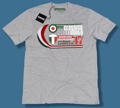 Lambretta Classica Moto 250 Series Mod T Shirt Grey Mel Preview